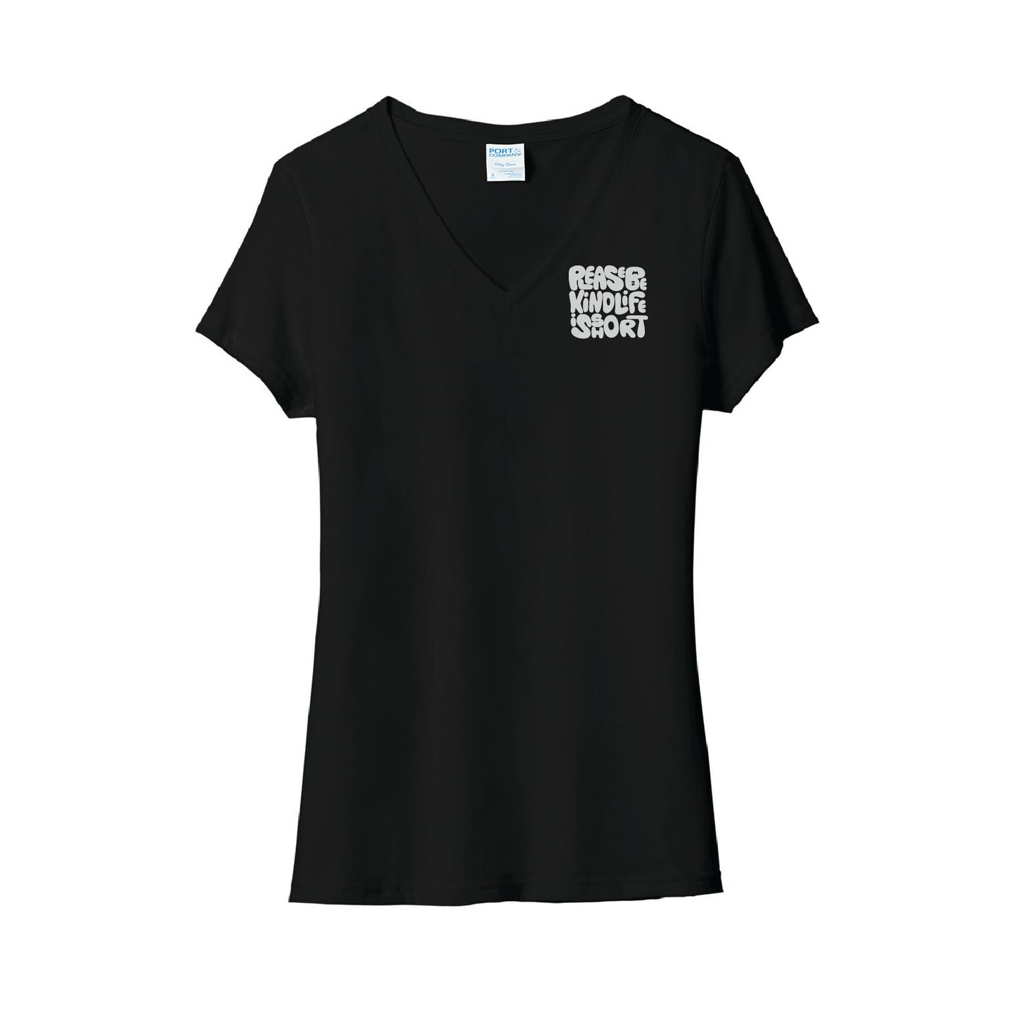 Women's Short Sleeve V-Neck Tee - Black