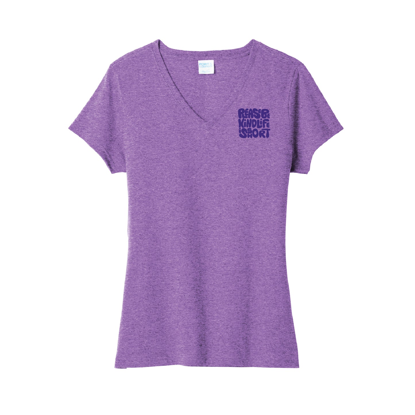 Women's Short Sleeve V-Neck Tee - Purple Heather