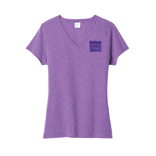 Women's Short Sleeve V-Neck Tee - Purple Heather